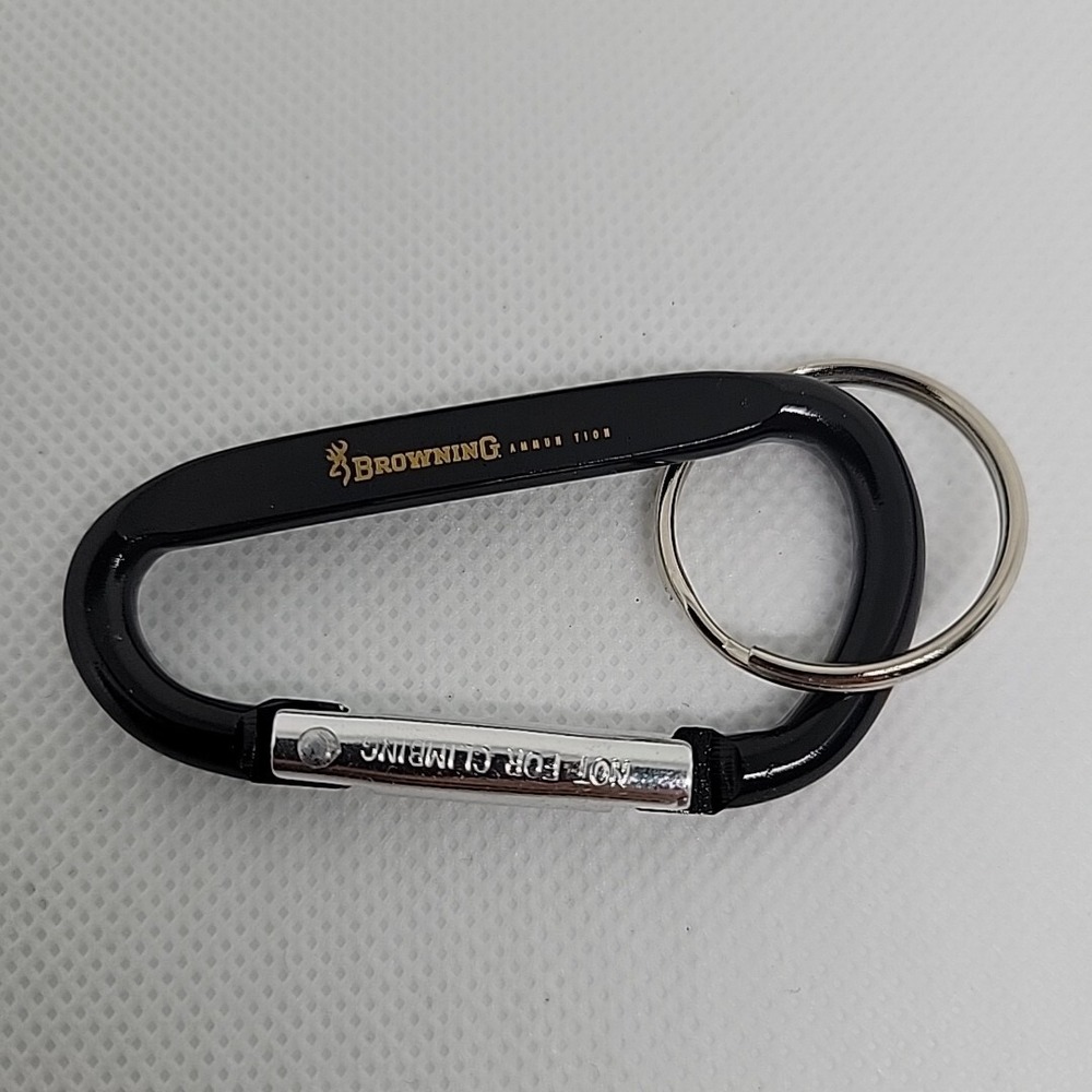 Browning Firearms Ammunition Carabiner Clip Keychain Black Advertising Accessory